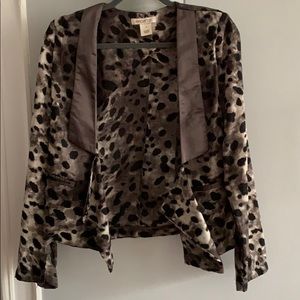 Arden B leopard satin blazer